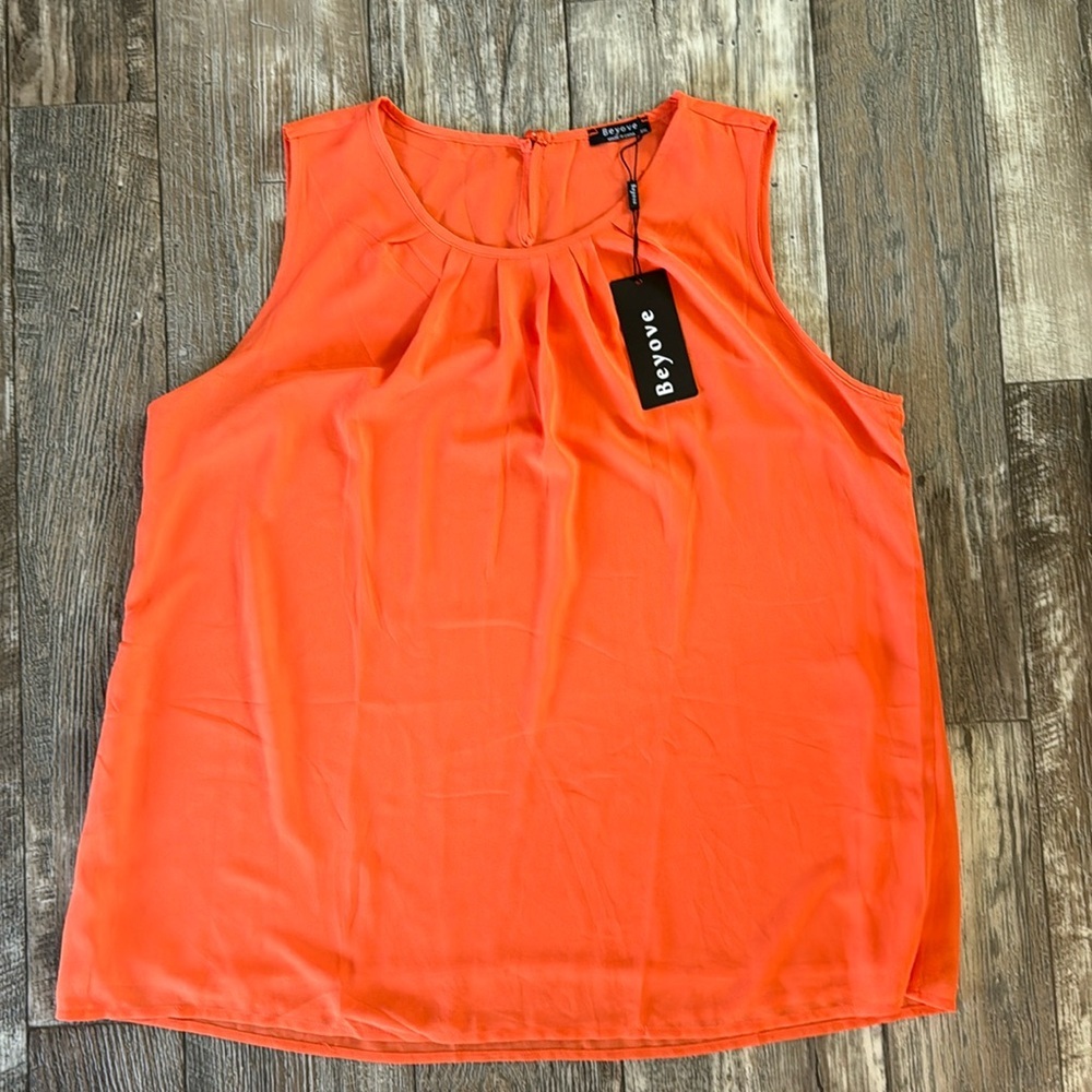 BEYOVE BEAUTIFUL ORANGE BLOUSE, SIZE XXL